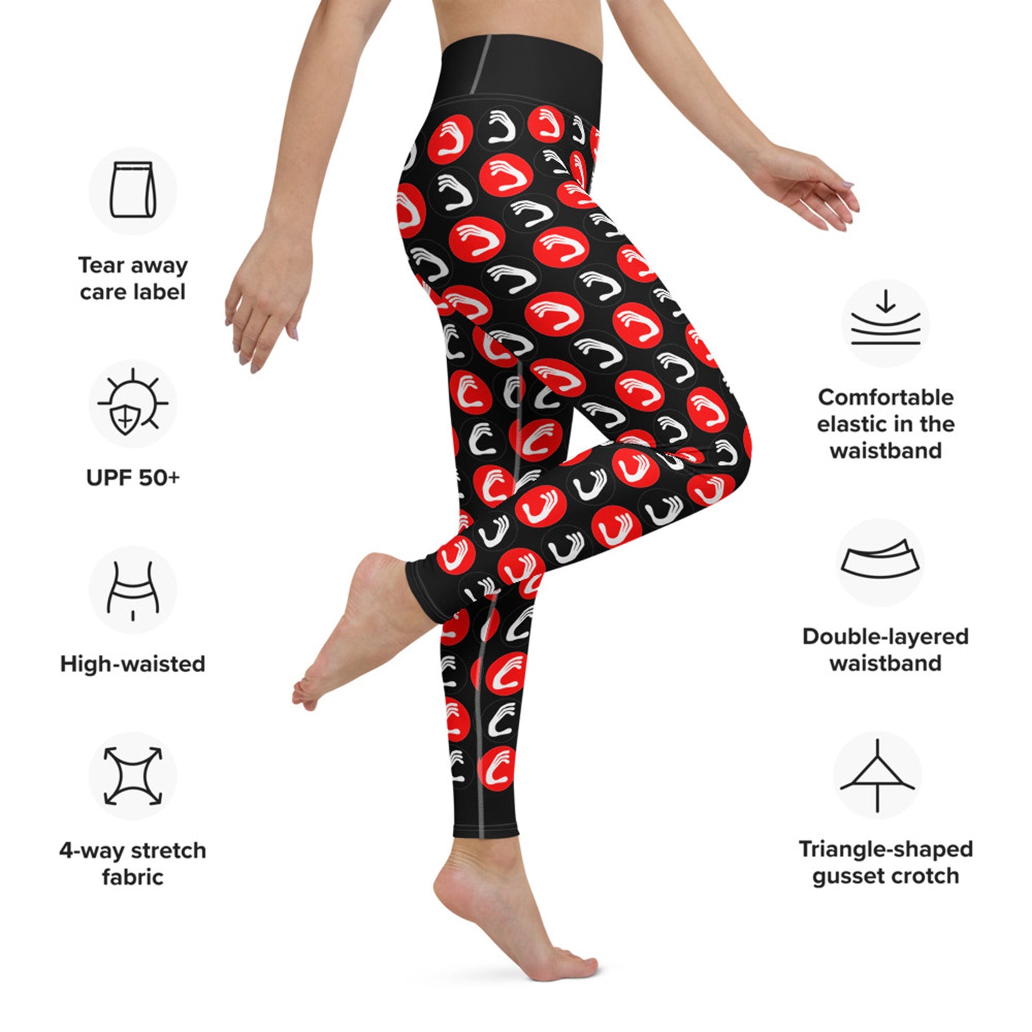 Design Yoga-Leggings Hand by Maria Marachowska