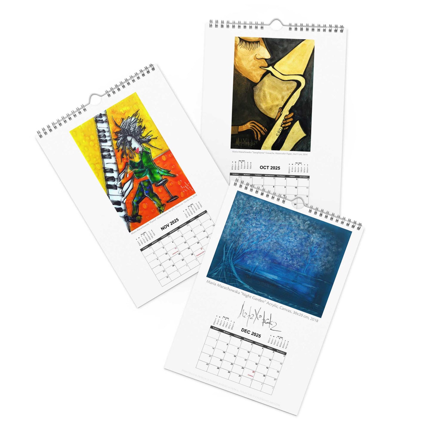 Wall Calendar (2025) Paintings by Maria Marachowska